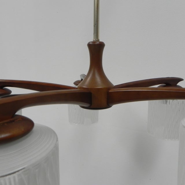 Vintage Hanging Lamp with Glass Shades, 1960s For Sale - Image 9 of 18