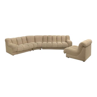 Modular 1990's Nonstop Style Channel Tufted Sectional Sofa For Sale