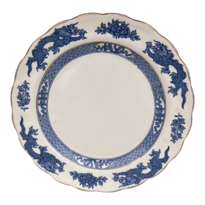 English Blue & White Dragon Plate Circa 1920