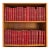 Lot of 40 Vintage Leather Bound Books in French With Decorative Red Bindings For Sale
