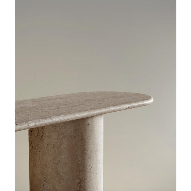 Maya Three-Piece Travertine Console Table by Stonemarble For Sale - Image 4 of 4