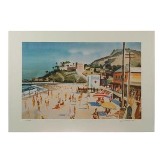 Milford Zornes "Main Beach Laguna" Lithograph Print Limited 1 of 250 Signed For Sale