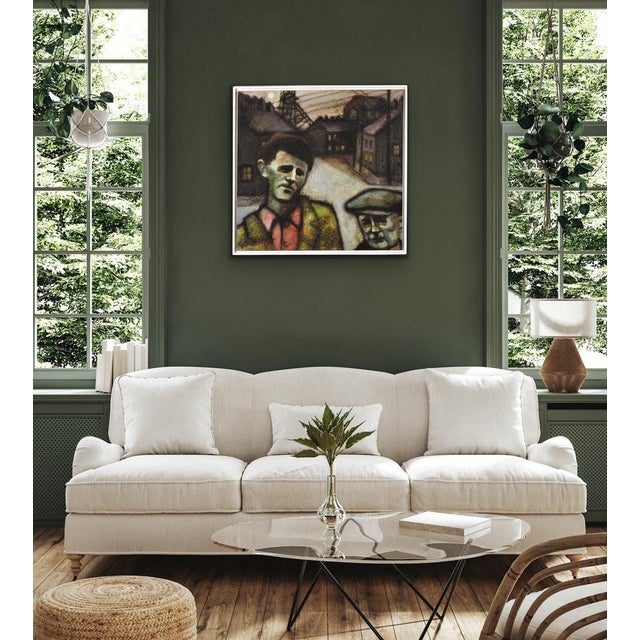 Peter Ross, The Young Richard Burton and His Father, Pontrhydyfen, Neath, Port Talbot, Wales, Oil Painting, 2013, Framed For Sale - Image 13 of 18