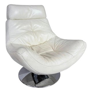 Vintage Swivel Lounge Chair with Chrome Tulip Base, 1970s For Sale