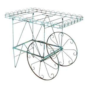 Vintage Painted Iron Flower Cart
