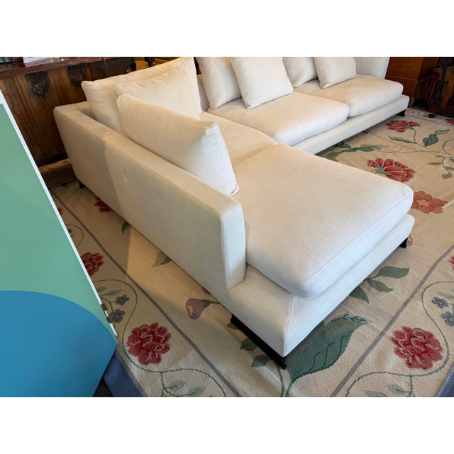 Modern Camerich Linen Sectional For Sale - Image 3 of 12