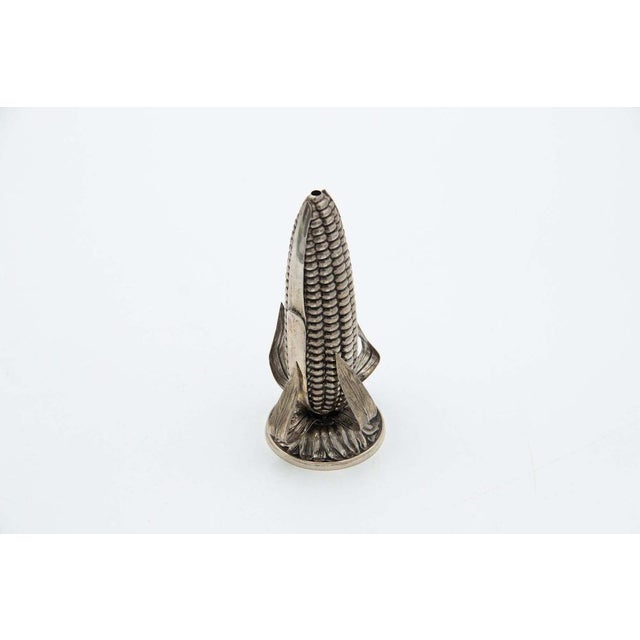 Silver Toothpick Holder in the shape of Cornmeal For Sale - Image 3 of 3