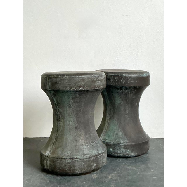 Vintage Boho Made Goods “Freda” Concrete Over Fiberglass Low Stools - A Pair For Sale In West Palm - Image 6 of 12
