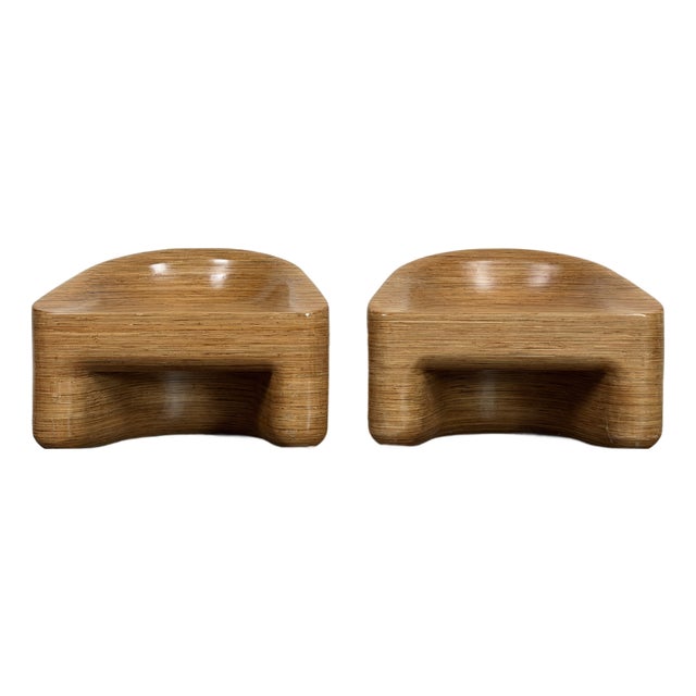 Organic Modern Stacked Plywood Lounge Chairs For Sale