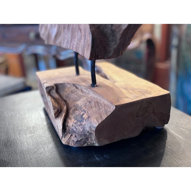 Vintage Large Teak Root Abstract Contrapposto Sculpture For Sale In Minneapolis - Image 6 of 9