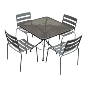 Early 21st Century Metro' Wrought Iron Outdoor Dining Set - 5 Pieces