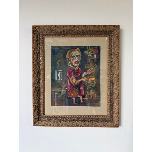 1970’s Antonia Eiriz Impressionist Abstract Woman Oil on Board Painting – Framed Under Glass For Sale - Image 11 of 12