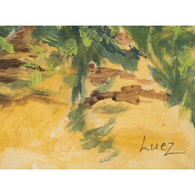 Rustic Evelyne Luez, Landscape, Oil on Cardboard For Sale - Image 3 of 8