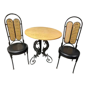 1960s Mid Century Wrought Iron Dinette Set of 3