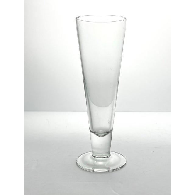Contemporary Contemporary Crate & Barrel 4 Footed Beer Pilsner or Fluted Champagne Glasses - Set of 4 For Sale - Image 3 of 5