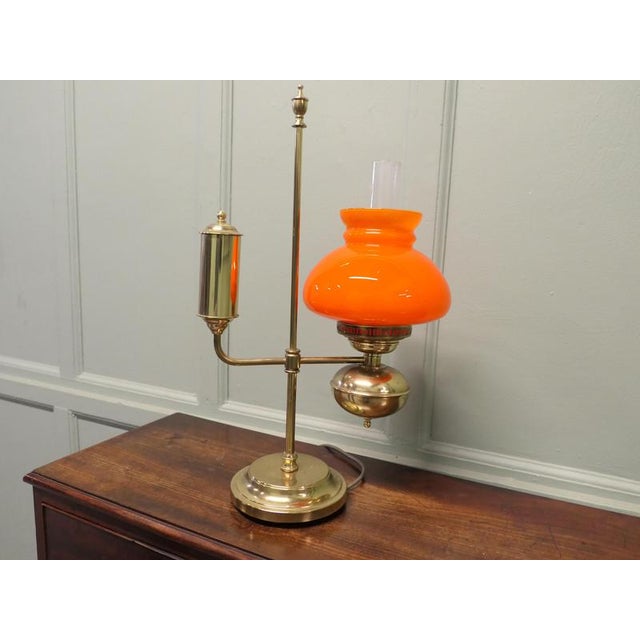 1970s Antique Style Brass Oil Table Lamp, 1970 For Sale - Image 5 of 7