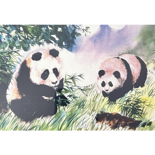 Dong Liang Yuan Set of 4 Framed & Matted Small Signed “Panda” Prints For Sale - Image 10 of 16