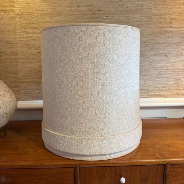 Mid 20th Century Mid Century Modern Tall Cork and Brass Table Lamp For Sale - Image 9 of 12