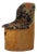 Mid-Century Swedish Pine Stump Chair / Kubstol with Floral Upholstery, 1960s For Sale