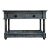 Distressed Black Gray Relief Floral Motif Tall Credenza Console Cabinet For Sale