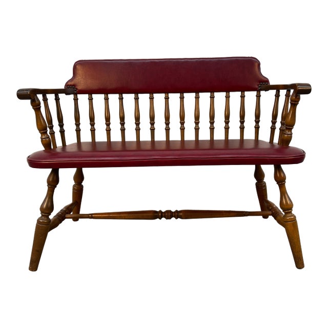 Vintage Farmhouse Windsor-Style Spindle Bench For Sale