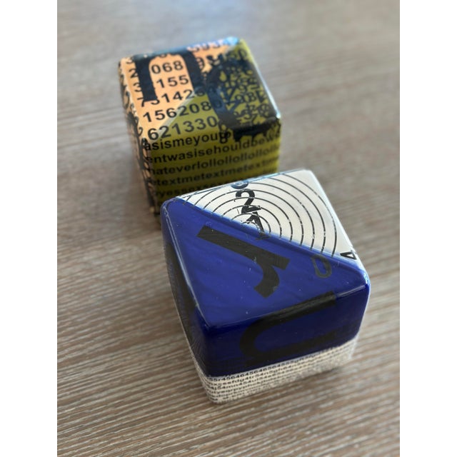 Contemporary Modern Set of 2 Kaiser Suidan Ceramic Wall Cubes Sculptures For Sale - Image 4 of 5