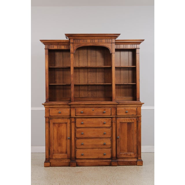 Age: Approx. 20 Years Old Details: Colonial Williamsburg Style Light Factory Distressing Glass Insert Adjustable Shelves...
