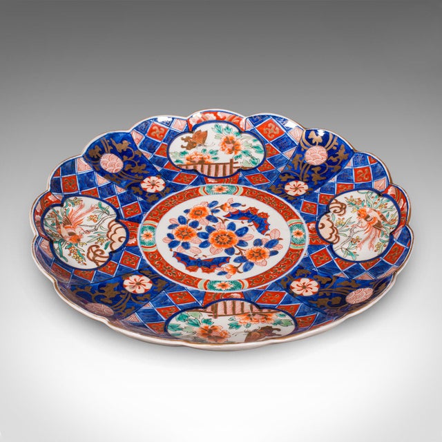 1900 - 1909 Large Antique Imari Fruit Display Plate, Japanese, Ceramic Platter, Victorian For Sale - Image 5 of 11