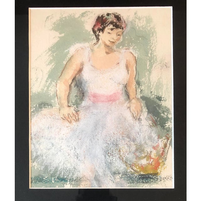 Original painting on paper Unsigned 8 x 10 Overall size with vintage frame is 16 x 18