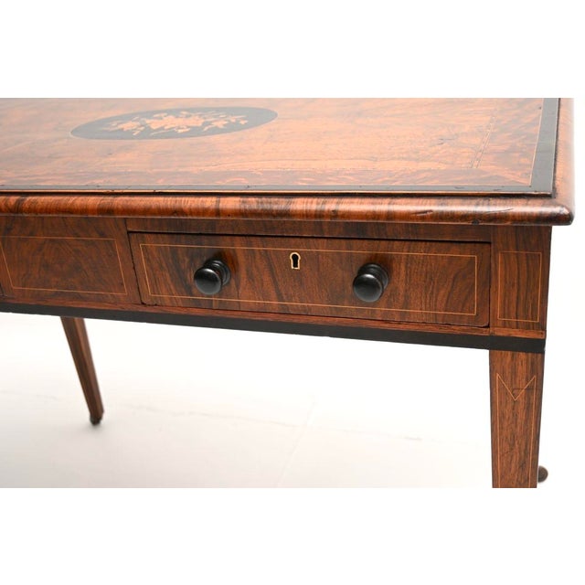 Antique Victorian Walnut Writing Table, 1850s For Sale - Image 9 of 11