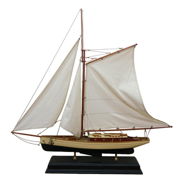 Vintage Nautical Maritime 1920s-1940s Yacht Boat Sailboat Model 36" For Sale