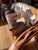 Rustic Live-Edge Handmade Sofa, Genuine Cowhide Upholstery For Sale - Image 4 of 9