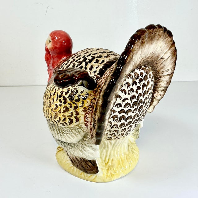 1970s Vintage Americana Boho Chic Arts & Crafts Turkey Soup Tureen With Ladle For Sale - Image 11 of 18