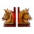 Vintage 1940's Japanese Ceramic Equestrian Horse Head Bookends, a Pair For Sale