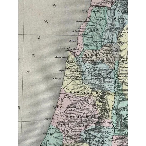 Tribes and Maccabees Antique Map by Migeon, 1892 For Sale - Image 6 of 13