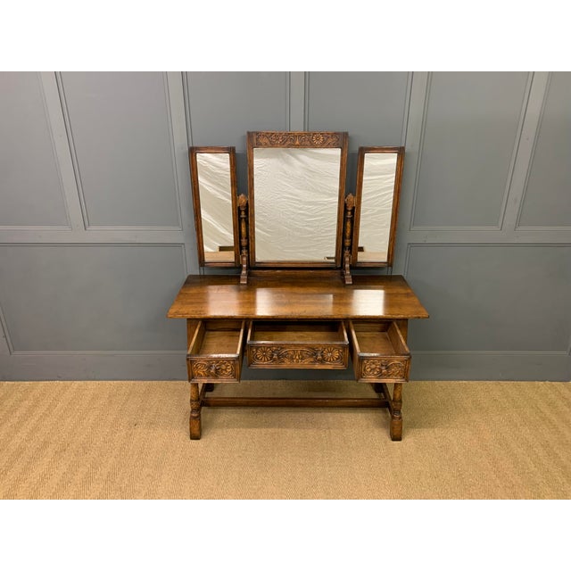 Ipswich Oak Dressing Table and Stool, 1930, Set of 2 For Sale - Image 4 of 17