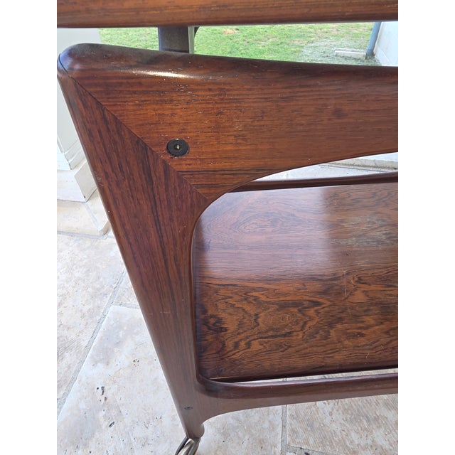 Mid-Century Modern BRDR Dalsgaard 1950's Bar Cart From Denmark For Sale - Image 3 of 17