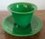 Glass Antique 19th Century Chinese Bright Green Peking Glass Tea Cups & Saucers - Set of 4 For Sale - Image 7 of 18