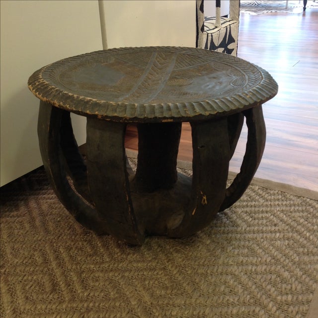 African Hand Carved Table | Chairish