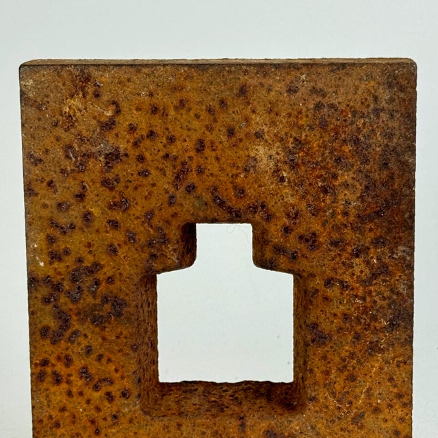 Unique Salvaged Heavy Solid Metal Object With House/Bottle Design as Art Sculpture For Sale In New York - Image 6 of 10