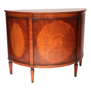 Baker Furniture Company Charleston Collection Demi Lune Inlaid Cabinet For Sale