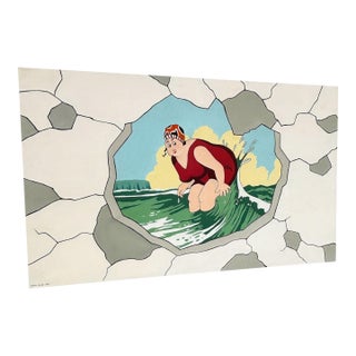 1984 I'm Getting a Permanent Wave! Cheeky Pop Art Cartoon Mural by Thomas Suriya For Sale