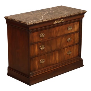 Henkel Harris Empire Style Marble Top Mahogany Chest Of Drawers For Sale