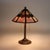 Arts & Crafts Antique Bradley & Hubbard School Arts & Crafts 8 Panel Slag Glass Lamp C1920 For Sale - Image 3 of 18