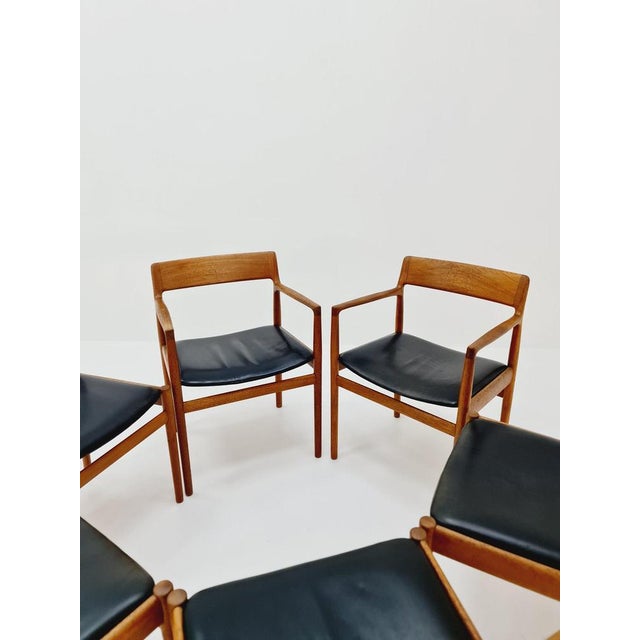 Danish Dining Chairs in Teak with Leather Seats by Johannes Nogaard, 1960s, Set of 6 For Sale - Image 10 of 11