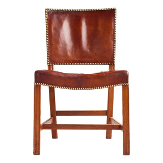 Red Chair in Oak and Nigerian Goat Leather by Kaare Klint for Rud. Rasmussen, 1937 For Sale