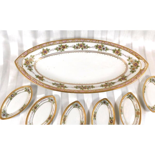 Contemporary 1980s Nippon Serving Tray With 6 Matching Salt Dishes For Sale - Image 3 of 5