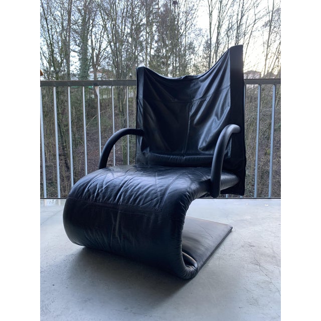 Black Vintage Zen Chair by Claude Brisson for Ligne Roset, 1980s For Sale - Image 8 of 17