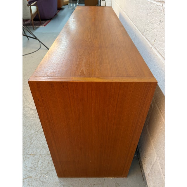 Vintage Danish Teak Sliding Door Credenza For Sale - Image 10 of 18