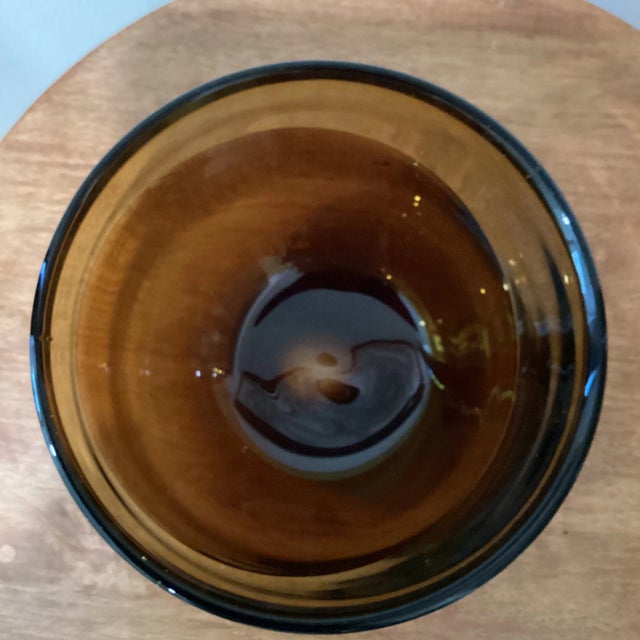 Late 20th Century Modern Art Glass Amber Color Vase For Sale - Image 4 of 13